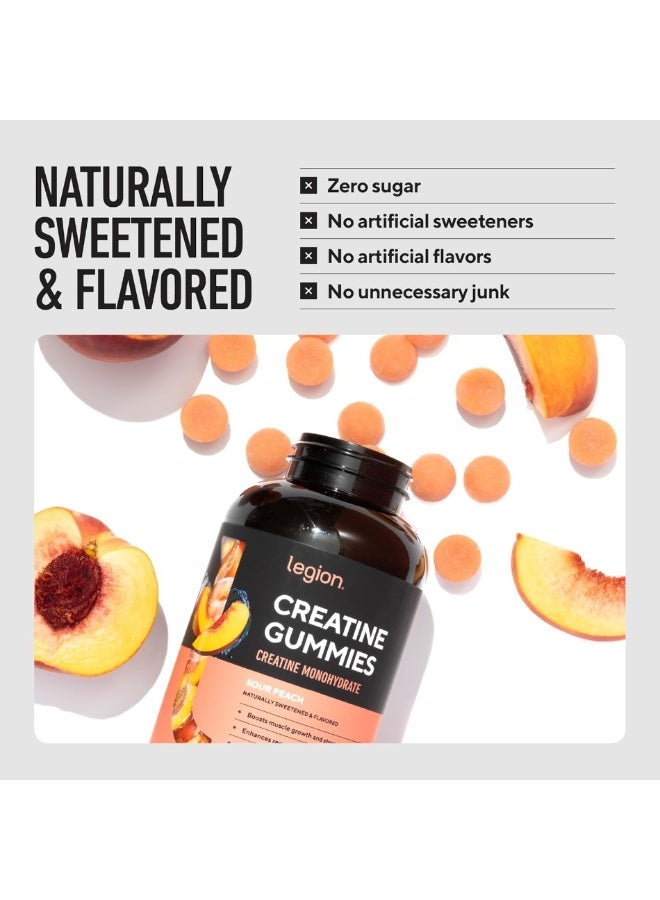 Creatine Gummies, Creatine Monohydrate Supplement, Sour Green Apple, Boosts Muscle Growth + Enhances Recovery, Dietary Supplement, 30 Servings, 120 Gummies