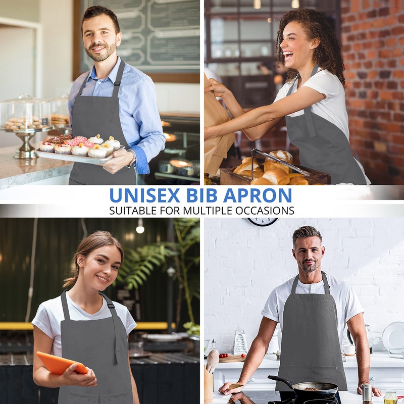 Utopia Kitchen 2 Pack Bib Apron  Adjustable with 2 Pockets  Water and Oil Resistant  Cooking Kitchen Chef Apron for Women Men - Image 5