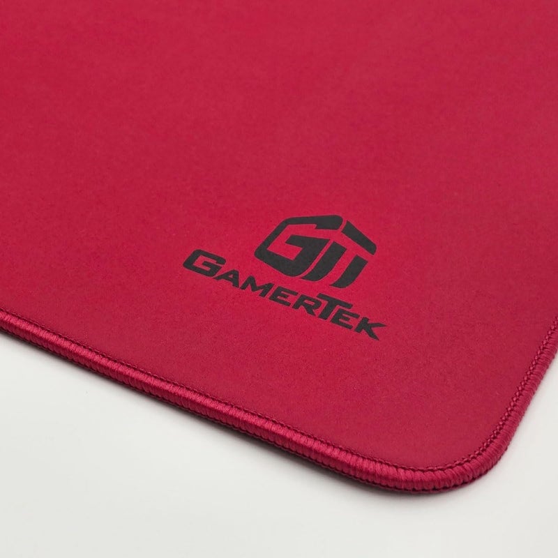 جاميرتيك سجادة مكتب الألعاب GamerTek Grip – 420x420 مم، سطح تحكم، حياكة عالية الدقة، قاعدة مطاطية مضادة للانزلاق – أحمر - Image 2