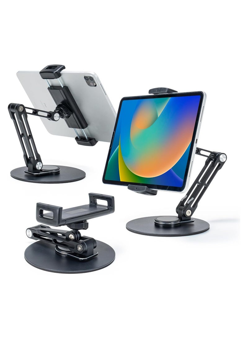 Raxoom Tablet Stand Holder for iPad with 2 Adjustable Arm and 360° Rotates Multi-Angle Adjustable (Black) - Image 4