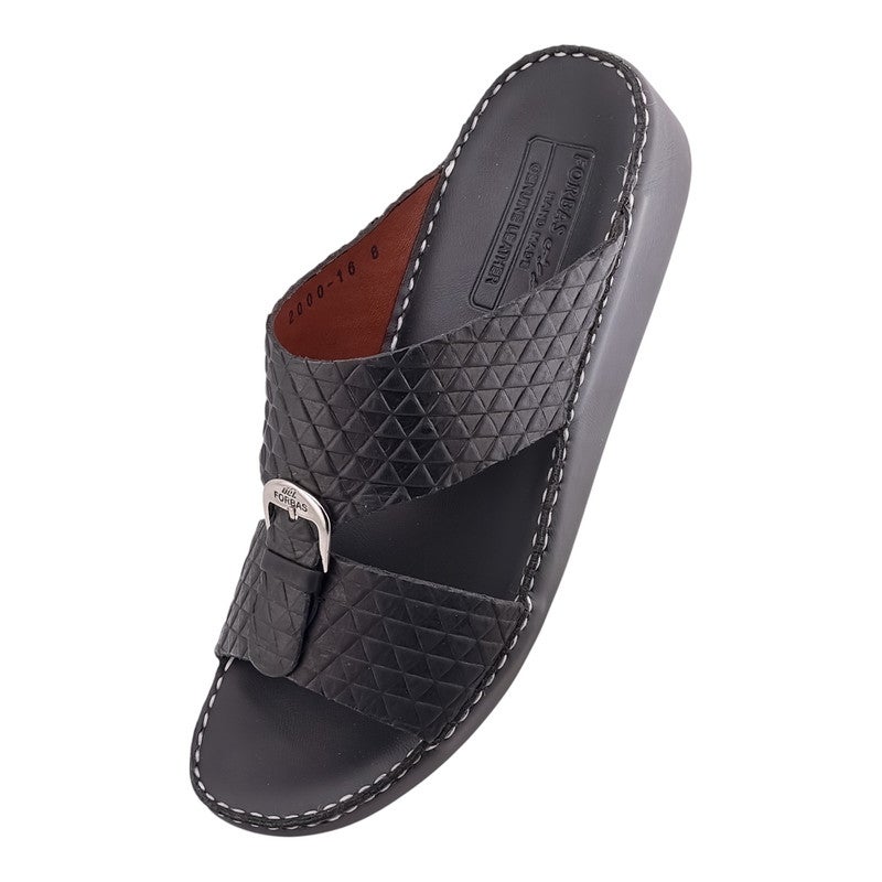 إيت صندل عربي يدوي الصنع للرجال من AET | شبشب رجالي خارجي | شبشب مفتوح من الأمام للاستخدام اليومي | جلد شامواه عربي أصلي مع إبزيم | تصميم جديد | نعل داخلي بلون بني فاتح | مريح وخفيف الوزن - Image 3