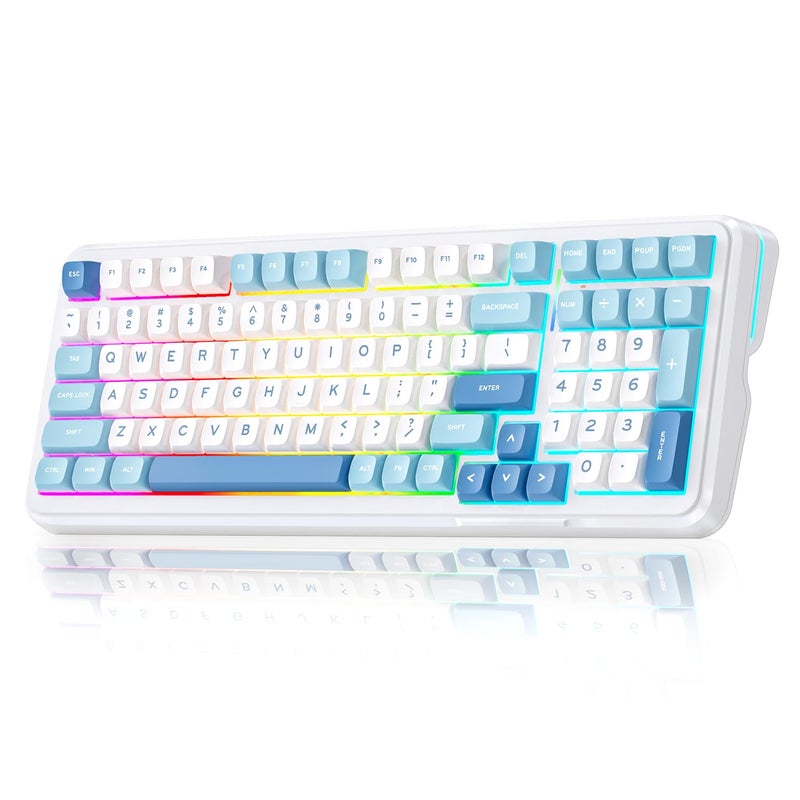 MCHOSE K99 98% Wireless Mechanical Keyboard, Tri-Mode Connection, Compact Gaming Keyboard with Six-Layer Padding Gasket, RGB Backlit,Hot Swappable Custom Keyboard for Mac/PC - Image 1