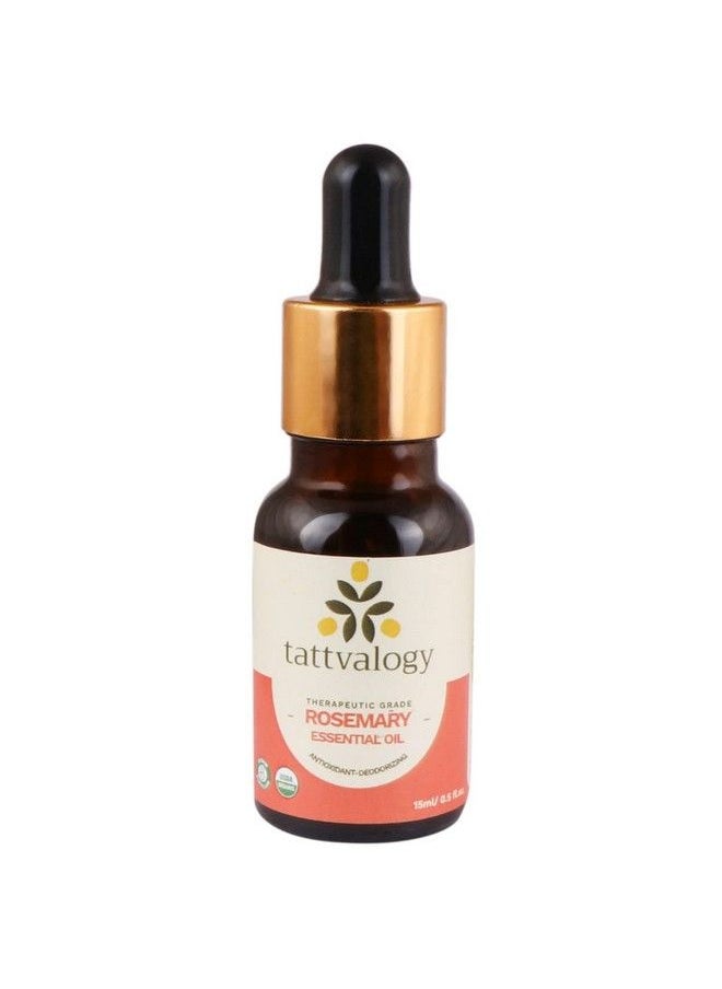 Nature's Tattva - Tattvalogy Therapeutic Grade Rosemary Essential Oil ; Rosmarinus Officinalis ; Steam Distilled ; 100% Pure & Natural ; For Hair Nourishment And Skin Moisturizing ; In Glass Bottle 15 Ml - Image 1