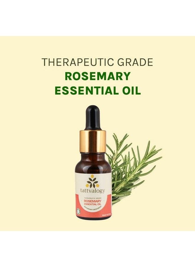 Nature's Tattva - Tattvalogy Therapeutic Grade Rosemary Essential Oil ; Rosmarinus Officinalis ; Steam Distilled ; 100% Pure & Natural ; For Hair Nourishment And Skin Moisturizing ; In Glass Bottle 15 Ml - Image 1