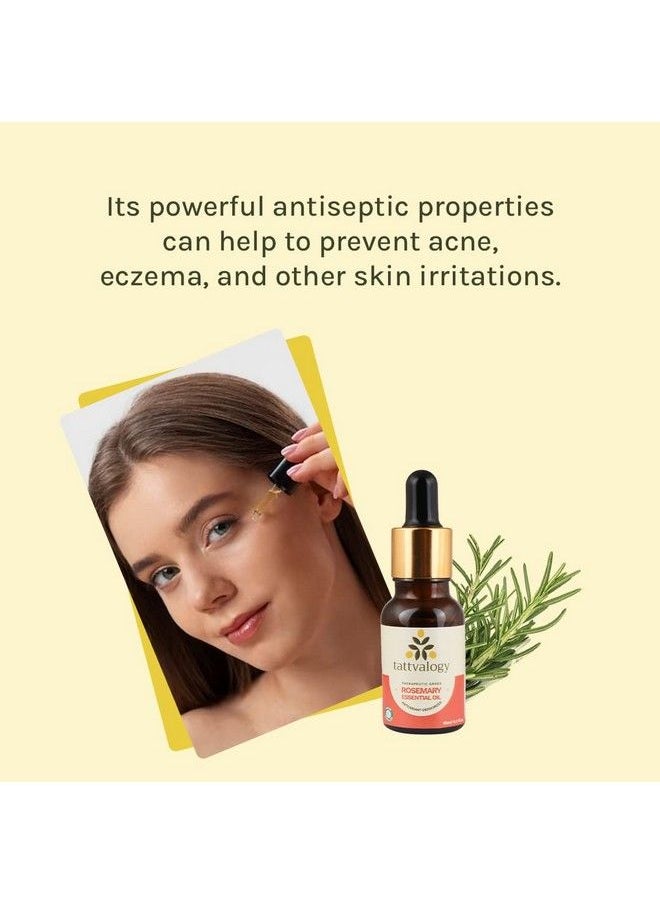Nature's Tattva - Tattvalogy Therapeutic Grade Rosemary Essential Oil ; Rosmarinus Officinalis ; Steam Distilled ; 100% Pure & Natural ; For Hair Nourishment And Skin Moisturizing ; In Glass Bottle 15 Ml - Image 1