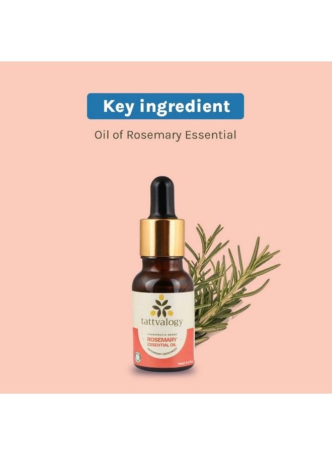 Nature's Tattva - Tattvalogy Therapeutic Grade Rosemary Essential Oil ; Rosmarinus Officinalis ; Steam Distilled ; 100% Pure & Natural ; For Hair Nourishment And Skin Moisturizing ; In Glass Bottle 15 Ml - Image 1