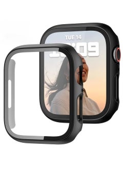 2 Pack Hard PC Case Built in Tempered Glass Screen Protector Compatible with Apple Watch Series 8 Series 7 45mm Ultra Thin Scratch Resistant Full Protective Bumper Covers for iWatch 45mm