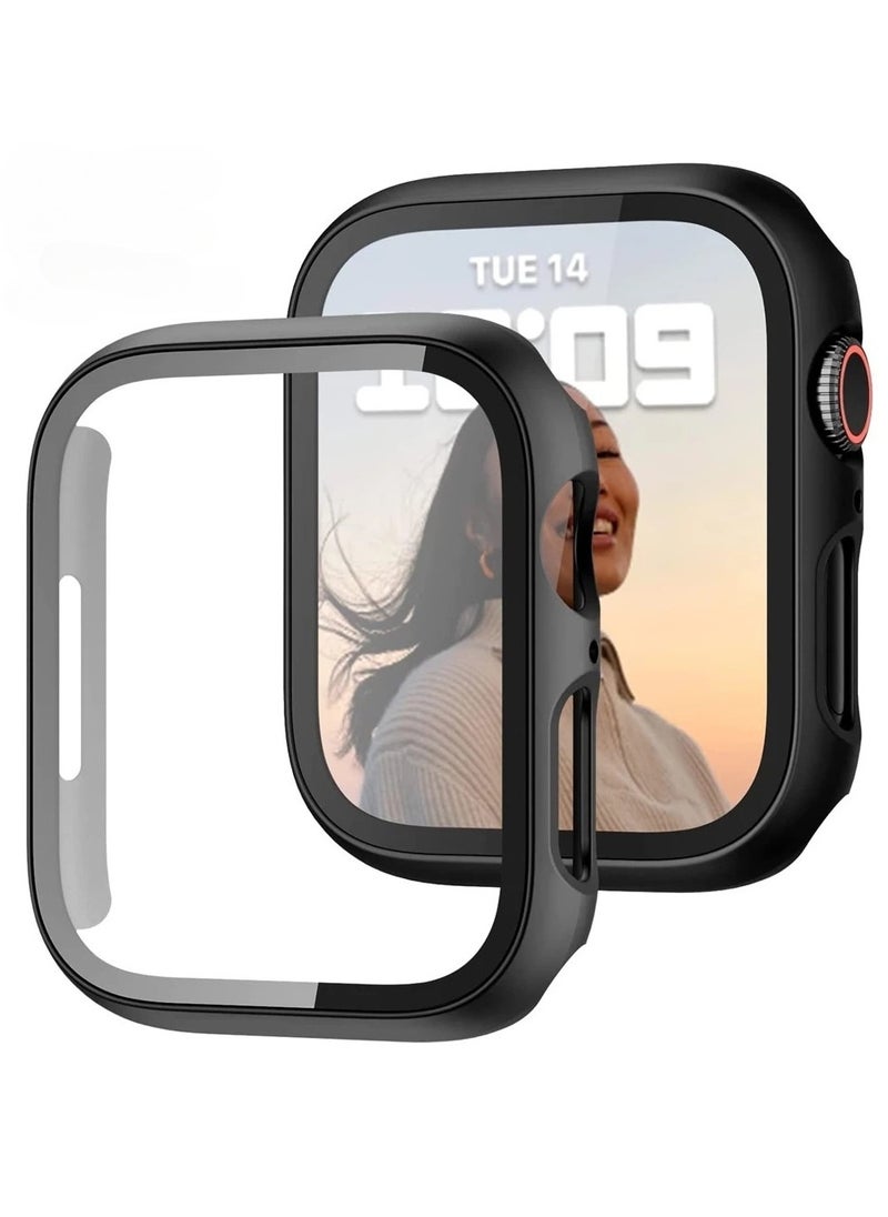 RATSAW - 2 Pack Hard PC Case Built in Tempered Glass Screen Protector Compatible with Apple Watch Series 8 Series 7 45mm Ultra Thin Scratch Resistant Full Protective Bumper Covers for iWatch 45mm - Image 1