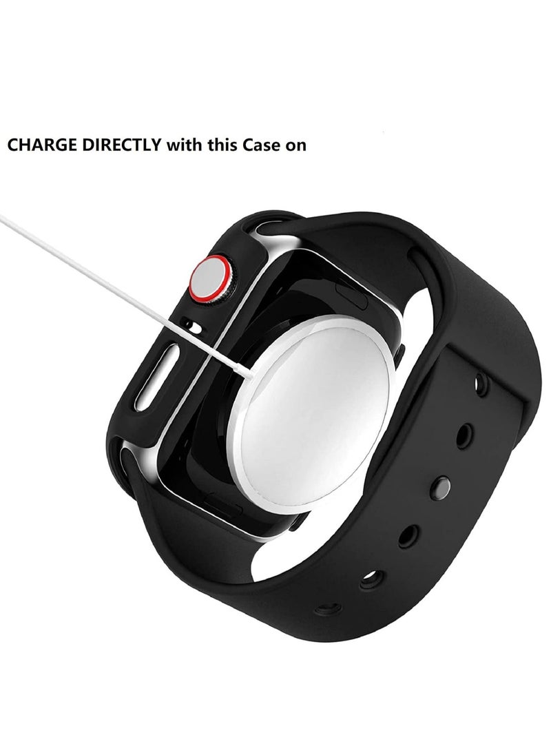 RATSAW - 2 Pack Hard PC Case Built in Tempered Glass Screen Protector Compatible with Apple Watch Series 8 Series 7 45mm Ultra Thin Scratch Resistant Full Protective Bumper Covers for iWatch 45mm - Image 1