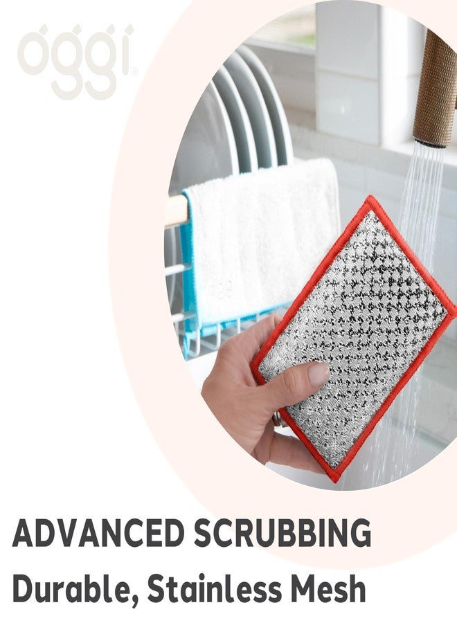 OGGI Bambou Odor-Free Scrubbing Sponges - Natural Scrub Sponges for Dishes, 91% Bamboo-Derived Rayon Cellulose Fiber, Reusable, Absorbent, Durable Scrubbers, Non-Scratch, Washable - 3 pcs, 7x4 - Image 4