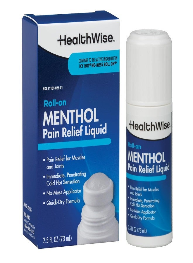 HealthWise رول-أون 16% منثول | إحساس بارد ساخن | سائل لتخفيف الألم | 2.5 أونصة 73 مل | تركيبة غير دهنية | تأثير اختراق فوري | مسكن موضعي - Image 1