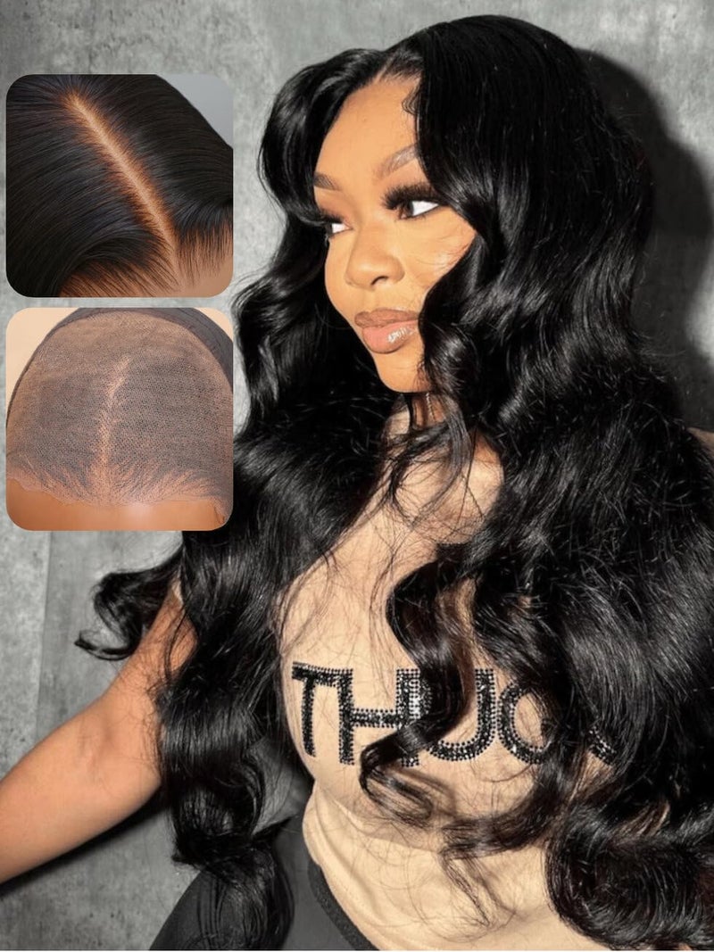 UNICE Bye Bye Knots Wig Body Wave 7x5 Lace Front Wigs Human Hair Bleached Invisible Knots Put on and Go Glueless Frontal Wig Human Hair pre plucked pre cut Lace 150 Density 22 inch