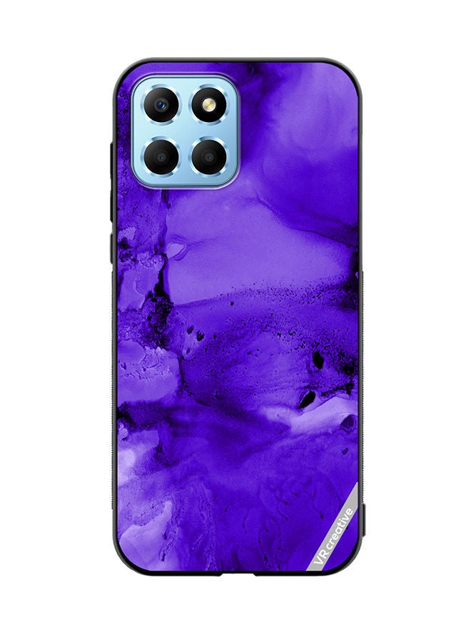 VR CREATIVE Protective Case Cover For Honor X8 5G Violet Alcohol Ink Wash Texture On White Paper Design Multicolour - Image 1