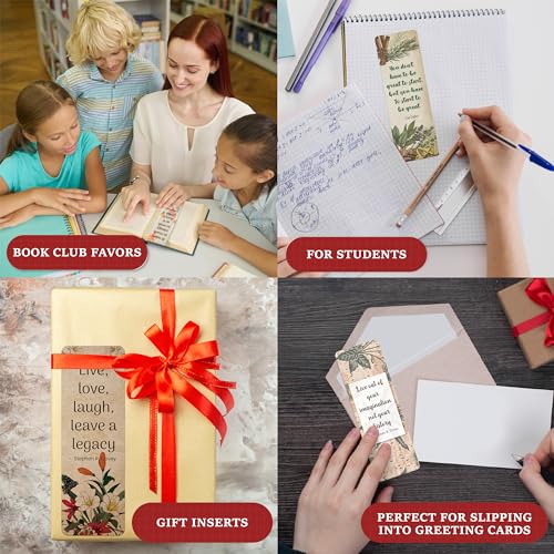 Only Zest 96 Pack Elegant Bookmarks for Women in Bulk – Vintage Floral Design with Inspirational Quotes – Motivational Book Marks for Adults – Reading, Study, Gifting – Students, Book Lovers - Image 3