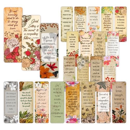 Only Zest 96 Pack Elegant Bookmarks for Women in Bulk – Vintage Floral Design with Inspirational Quotes – Motivational Book Marks for Adults – Reading, Study, Gifting – Students, Book Lovers - Image 1