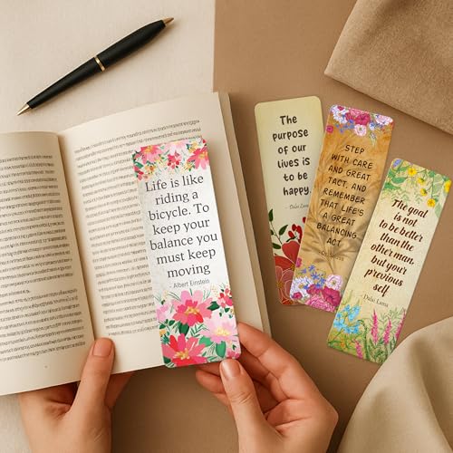 Only Zest 96 Pack Elegant Bookmarks for Women in Bulk – Vintage Floral Design with Inspirational Quotes – Motivational Book Marks for Adults – Reading, Study, Gifting – Students, Book Lovers - Image 4