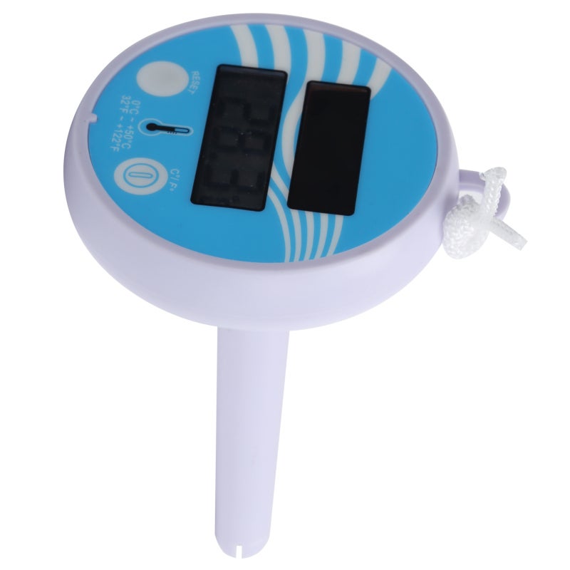 Pool Thermometer: Solar-Powered LCD Display - Highly Accurate Temperature Sensor for Outdoor & Indoor Pools, Spas With Floating Rope - Image 3