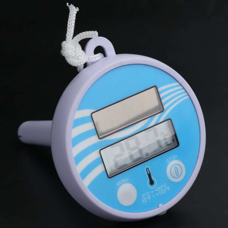 Pool Thermometer: Solar-Powered LCD Display - Highly Accurate Temperature Sensor for Outdoor & Indoor Pools, Spas With Floating Rope - Image 4