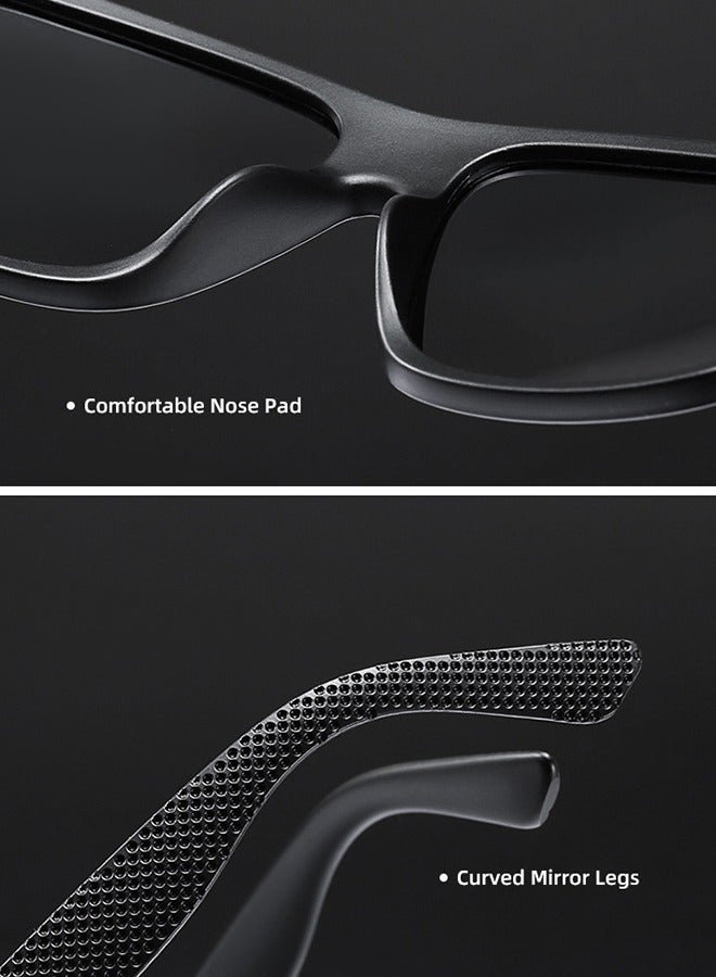 AZorb Men's Sunglasses Square Classic Design Men Women Sun Glassess UV400 Protection Lens Sun Glas Shades for Driving Travel Daily Sunglass Eyewear Black - Image 3