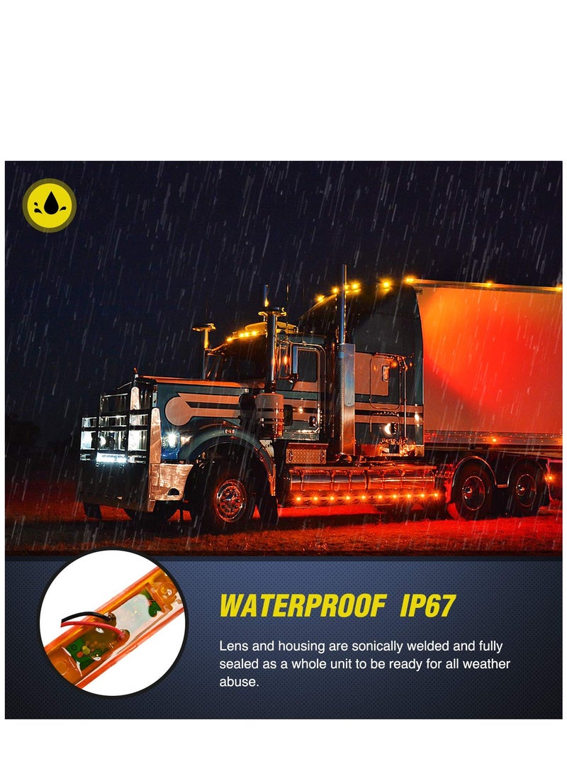 Loquat LED Marker Light TL-33 4PCS 3.9 Inch 3 Led Truck Trailer Light Front Rear LED Side Marker Lights Clearance Indicator Lamp Waterproof Sealed Surface Mounted LED Marker Light - Image 2