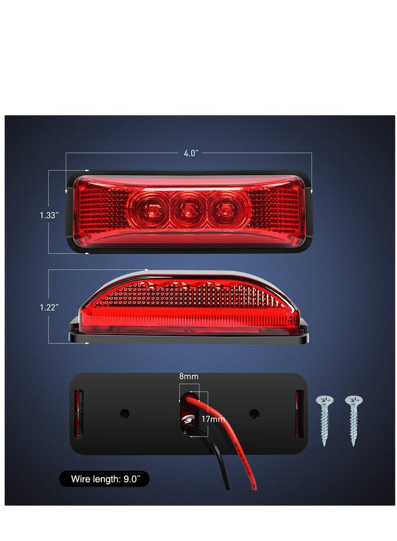 Loquat LED Marker Light TL-33 4PCS 3.9 Inch 3 Led Truck Trailer Light Front Rear LED Side Marker Lights Clearance Indicator Lamp Waterproof Sealed Surface Mounted LED Marker Light - Image 4