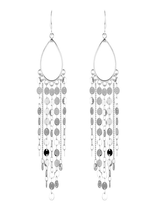 NTLX Bohemian Boho Tassel Dangle Drop Earrings for Women - Lightweight Filigree Gypsy Coin Chandelier Disc Charm Hoops - included Gift Box - Image 1