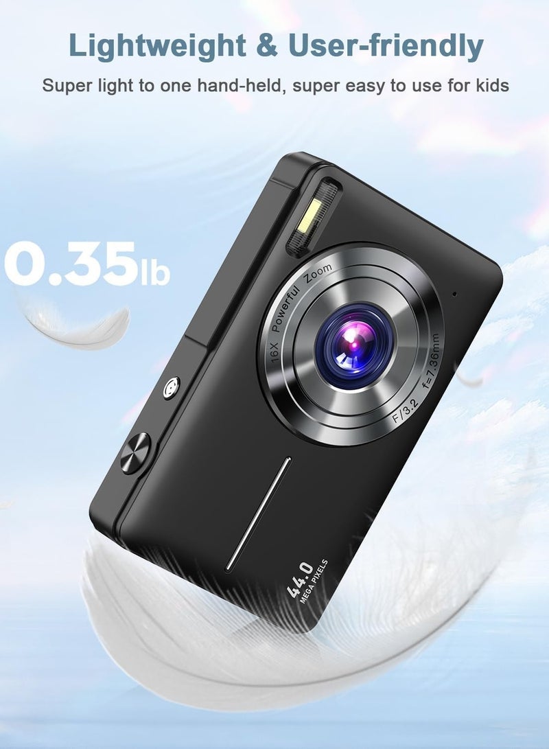 Generic Digital Camera, FHD 1080P Kids Camera 44MP Point and Shoot Digital Cameras with 32GB SD Card, 16X Zoom  - Image 4