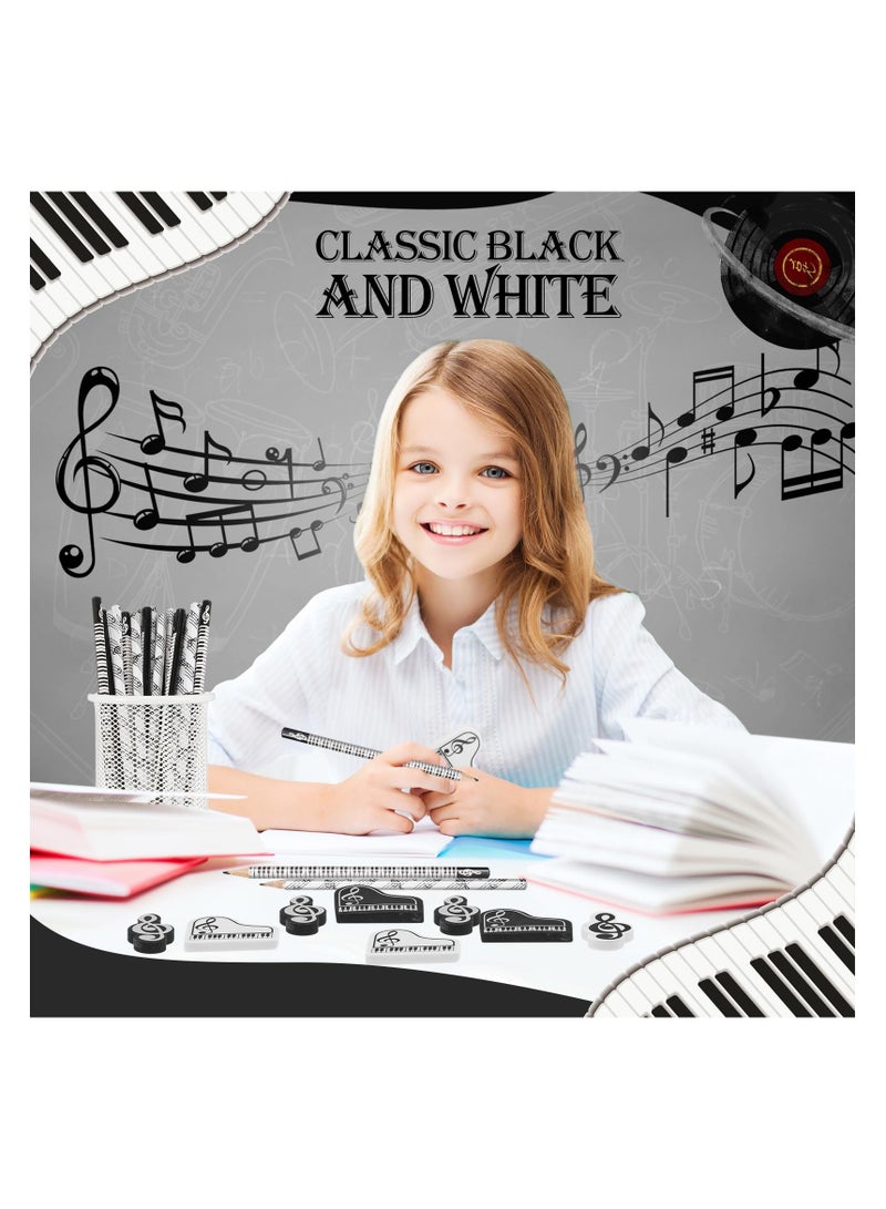 SYOSI Music Note Pencil, Music Pencils with Music Themed Erasers Wood Pencils Bulk Keyboard Fun Pencils Erasers Gift for Piano Students Kids Teachers Party Favors Classroom Supplies (48 Pcs) - Image 4