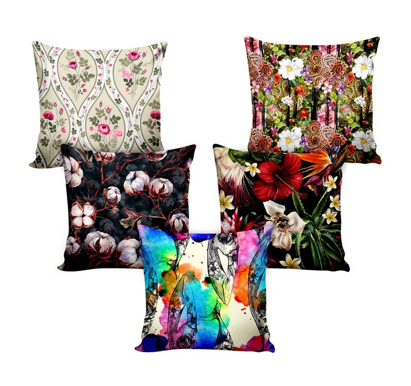 Ultimate Trends Polyester Digital Modern Printed Cushion Cover 16x16 Set of 5, Multi Color (UTCC-1039_ 16) - Image 2