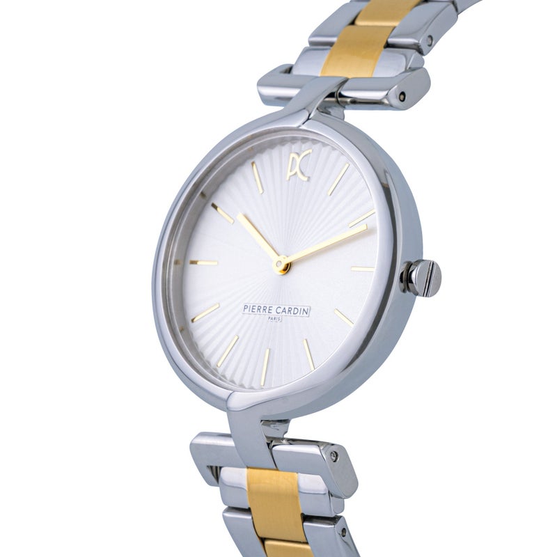 PIERRE CARDIN Women's Watch with Silver Stainless Steel Case and Silver & Gold Stainless Steel Band - Image 2