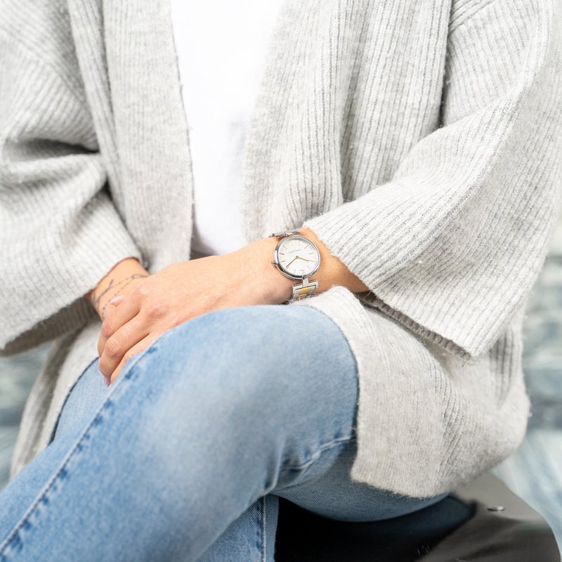 PIERRE CARDIN Women's Watch with Silver Stainless Steel Case and Silver & Gold Stainless Steel Band - Image 5