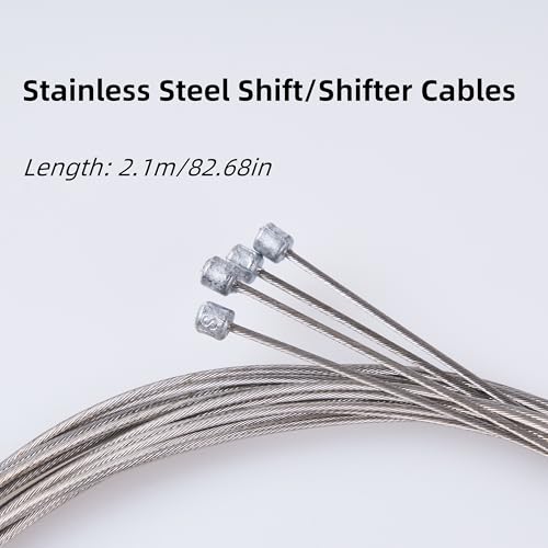 CIQIYO 10Pcs 2100MM Universal Bicycle Shifter Cable, Stainless Steel Shift line,Bike Shift Wire Kit for Mountain and Road Bike, With Cable Tips and O-rings - Image 2