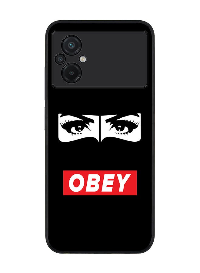 Stylizedd Rugged Black edge case for Xiaomi Poco M5 Slim fit Soft Case Flexible Rubber Edges Anti Drop TPU Gel Thin Cover - Obey Habibti - Image 1