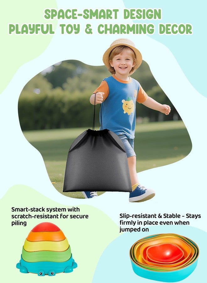 YOHOOLYO Stepping stone for kids, 5 Pack Non-Slip Child Balance Stones, Outdoor Indoor Play Toys, Rainbow Crab Design for Toddlers Kids 3-5 Gift - Image 5