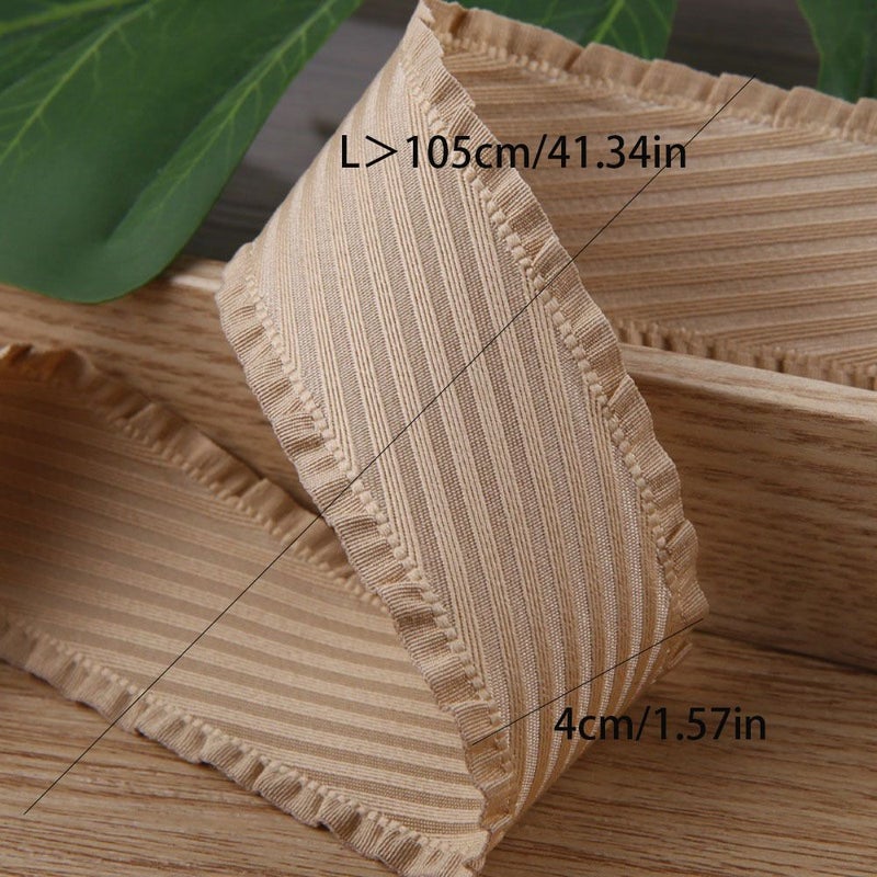 Twill Polyester Skirt Edge Webbing 002 Gray Handmade Bow Hair Additions Shoe Flower Additions Gift Box Flower Packaging Lace Ribbon 41.34 Inch x 1.57 Inch - Image 3