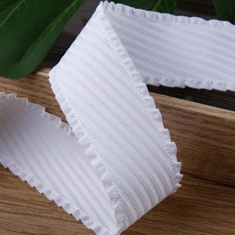 Twill Polyester Skirt Edge Webbing 002 Gray Handmade Bow Hair Additions Shoe Flower Additions Gift Box Flower Packaging Lace Ribbon 41.34 Inch x 1.57 Inch - Image 5