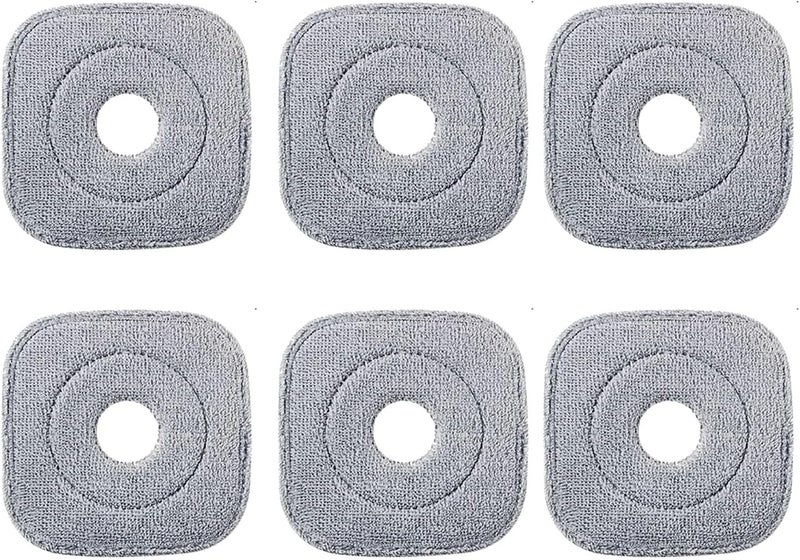 Rinakou 6 Pack 9 Inch Square Microfiber Mop Pad Refill Compatible with True & Tidy SPIN-800 TrueClean Mop M16 Spin Mop and Most Square Spin Mop & Bucket - Image 1