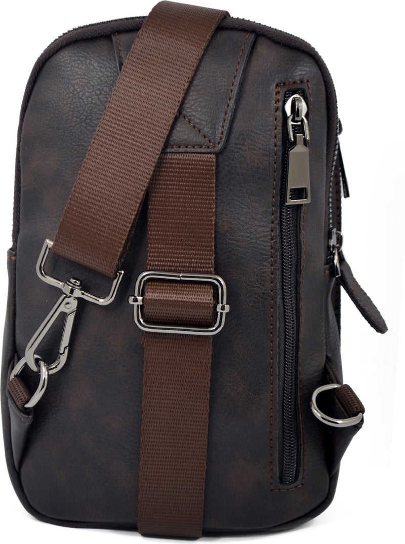 EN Deri EN Leather Men's Brown Casual Crossbody Multi-Compartment Shoulder Bag Crossbody Bag  - Image 2