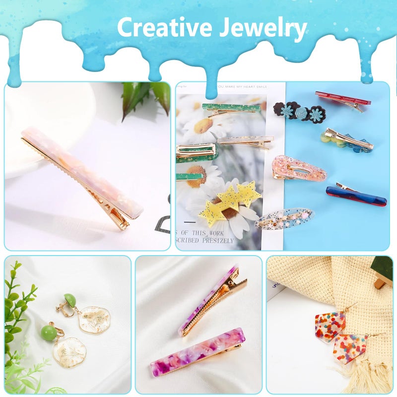 KISREL UV Resin Jewelry Making Kit, 400g Crystal Clear Resins with Light and Molds, DIY Jewelry Making Resin Kits, Resina Starter Kit for Keychain, Hair Clip and Earring - Image 5