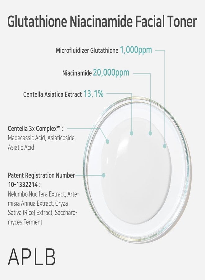 ايه بي ال بي تونر الوجه APLB غلوتاثيون نياسيناميد | LIPO GLUTA NIAC CEN™ 15.2% 5.41 أونصة سائلة / عناية بالبشرة الكورية، يرطب البشرة وينعشها بلطف ويحسن ملمسها بفضل النياسيناميد - Image 4