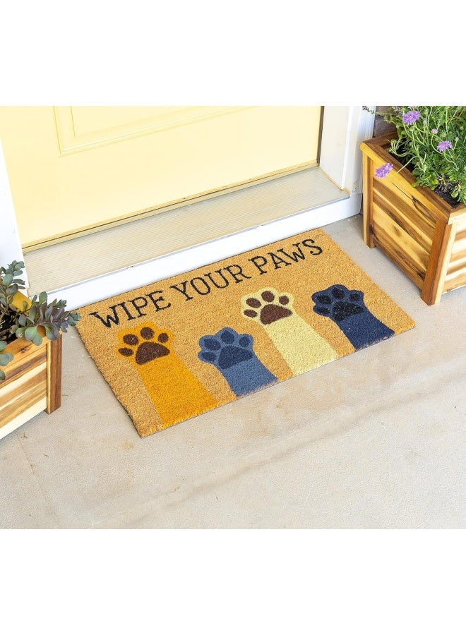 WAOKN Wipe Paw Door Mat, Non Slip Rubber Back Polyester Foot Mat 50 x 80 cm, Suitable for Terrace, Home, Classroom Animal Welcome Mat - Image 2