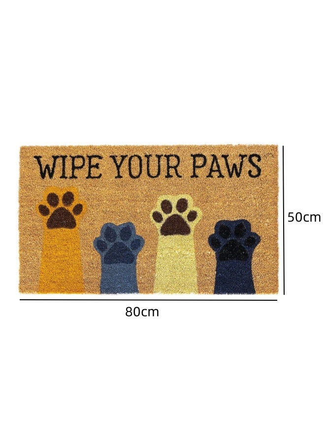 WAOKN Wipe Paw Door Mat, Non Slip Rubber Back Polyester Foot Mat 50 x 80 cm, Suitable for Terrace, Home, Classroom Animal Welcome Mat - Image 5