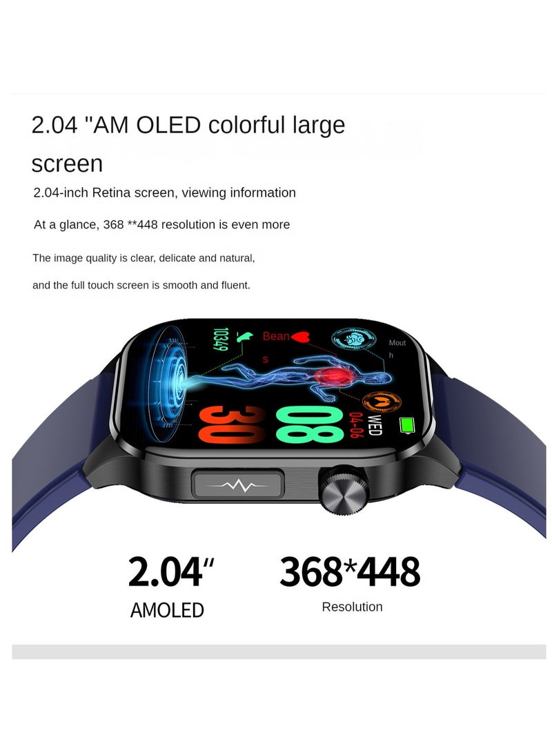 AROAQ ET580 smart watch, durable elegant Bluetooth calling smart watch, Amoled Display fitness tracker watch with blood pressure Blood sugar monitoring, (Blue) - Image 2