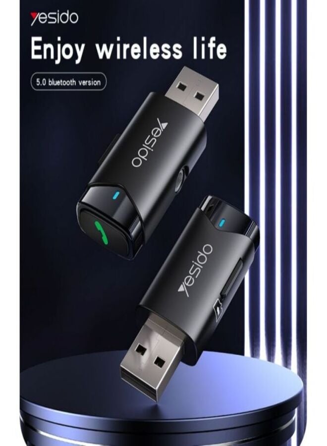 Yesido YAU40 BT5.0 Stable Transmission Double Blind USB Port Support TF Card Playback USB BT Transmitter - Image 2