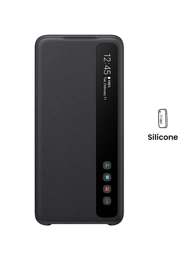 NIBEMINENT Smart Clear View Protective Case Cover For Samsung Galaxy S20 Black - Image 1