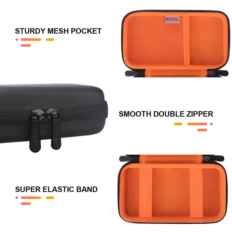 bovke BOVKE Carrying Hard Protective Case Impact Resistant Travel Power Bank Pouch Bag USB Cable Organizer for Earbuds, Cords, Charger Adapter, Electronic Accessories Wallet, Black  - Image 3