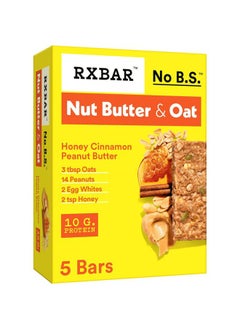 RXBAR Nut Butter and Oat Protein Bars, Protein Snacks, Snack Bars, Honey Cinnamon Peanut Butter, 9.7oz Box (5 Bars)  - Image 1