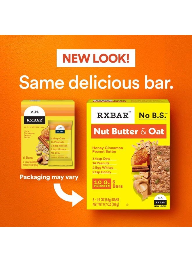 RXBAR Nut Butter and Oat Protein Bars, Protein Snacks, Snack Bars, Honey Cinnamon Peanut Butter, 9.7oz Box (5 Bars) - Image 2
