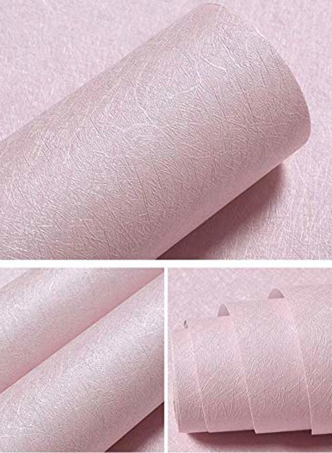 MelunMer Pink Peel and Stick Wallpaper Silk Embossed Self Adhesive Removable Wallpaper Pink Wallpaper Stick and Peel Pink Papel Tapiz Pink Wrapping Stickers Paper Shelf Liner Vinyl Film 15.7”×118” - Image 3