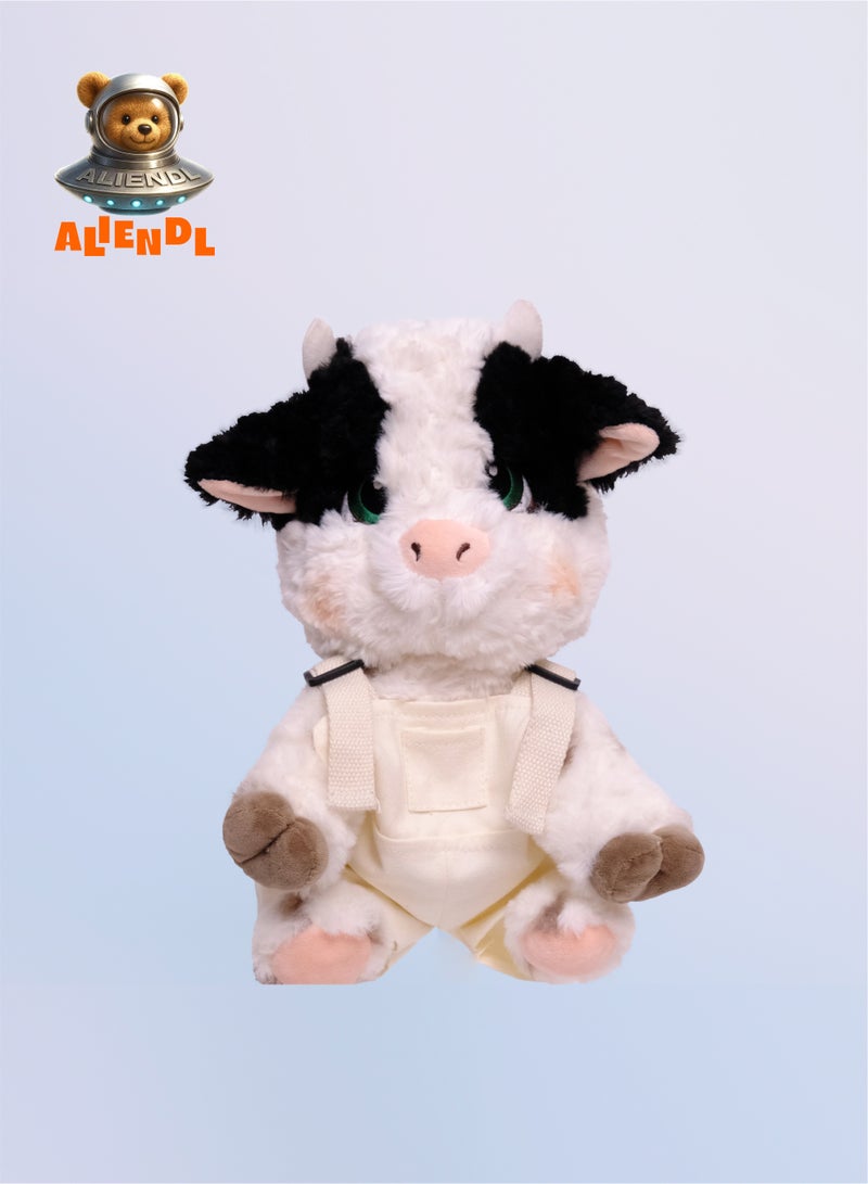 ALIENDL Sweet Calf – Plush Cow Stuffed Animal Toy for Baby Kids, Soft Cute Cow Dress Doll Gift Set with Removable Clothes & Pouch, Adorable Gift for Kids, Girls & Friends - Image 2